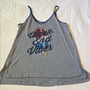 Stylish Gray Tank with Blue Accents